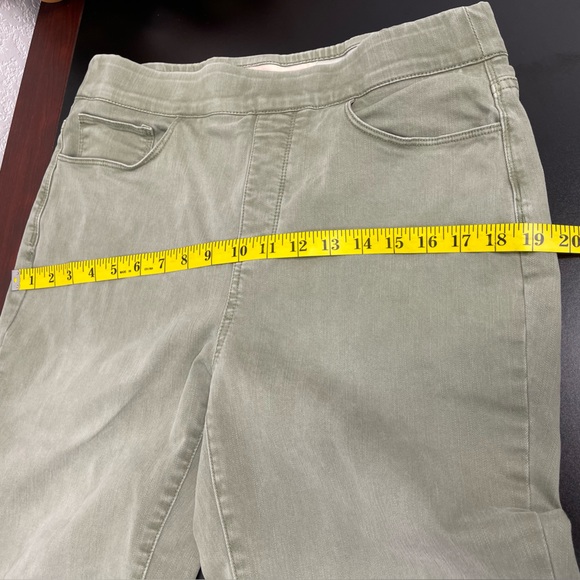 Soft Surroundings Olive Green Denim Pull On Pants - Picture 7 of 8